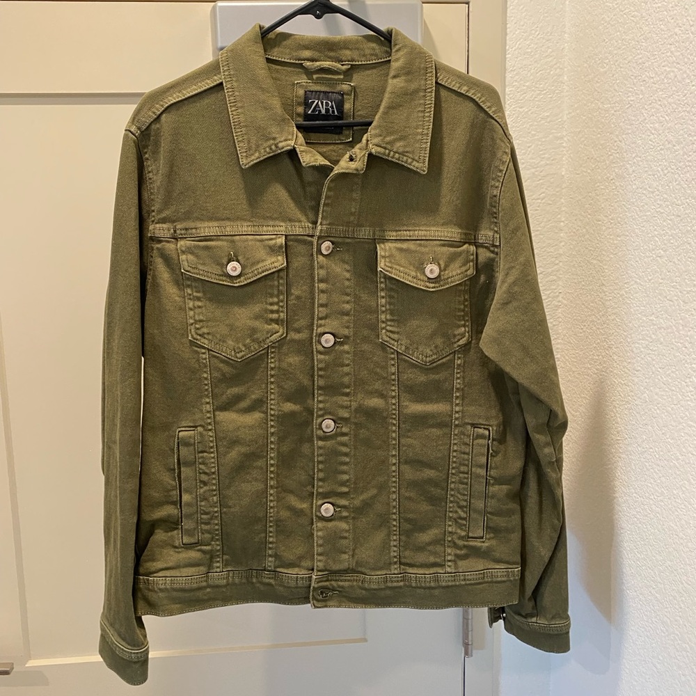 Zara Olive Jean Jacket